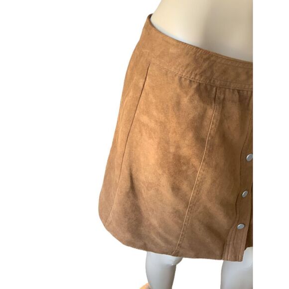 H&M Divided Brown Button-Front Mini Skirt Polyester Womens Size US 10 - Picture 4 of 13